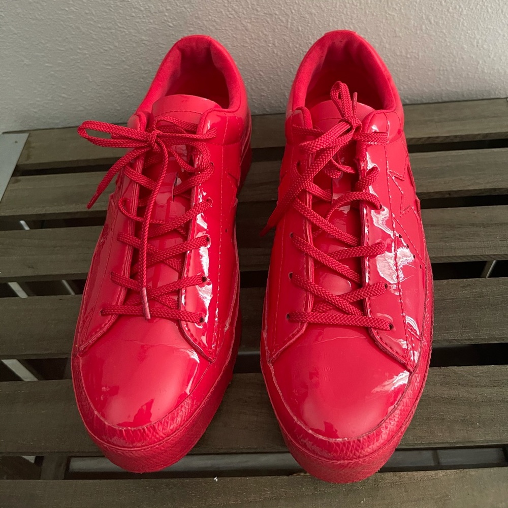 Red Patent Leather Converse